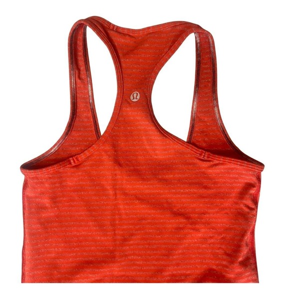 Lululemon Racerback‎ Red Stripe Tank Top Size 4 - Picture 2 of 3